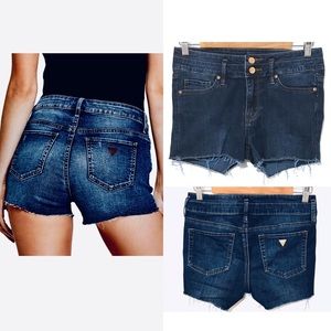Guess dark wash denim cut-off shorts, size 27